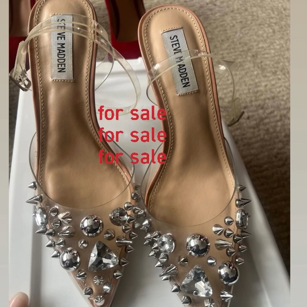 Steve Madden clear rhinestone punk stiletto